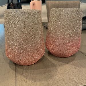 Only used once!! Pink and silver glass vases in great condition!